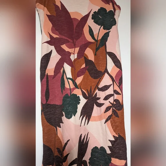 Title Nine Danver Midi Dress in Canyon Red Print Built In Bra sz L NWOT - Picture 3 of 12